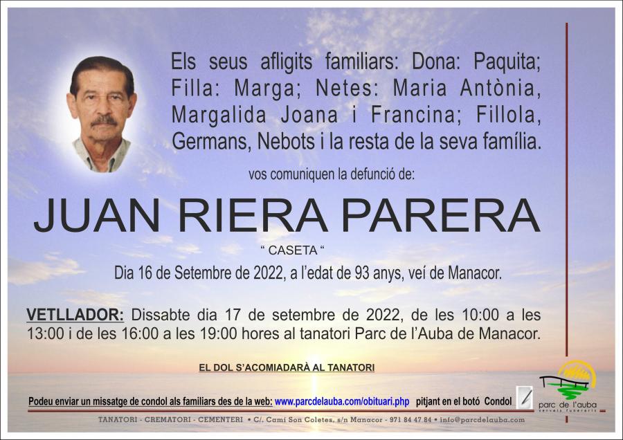JUAN  RIERA PARERA