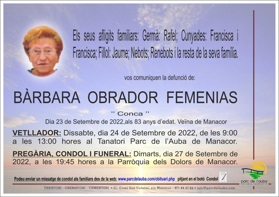 BÀRBARA OBRADOR FEMENIAS