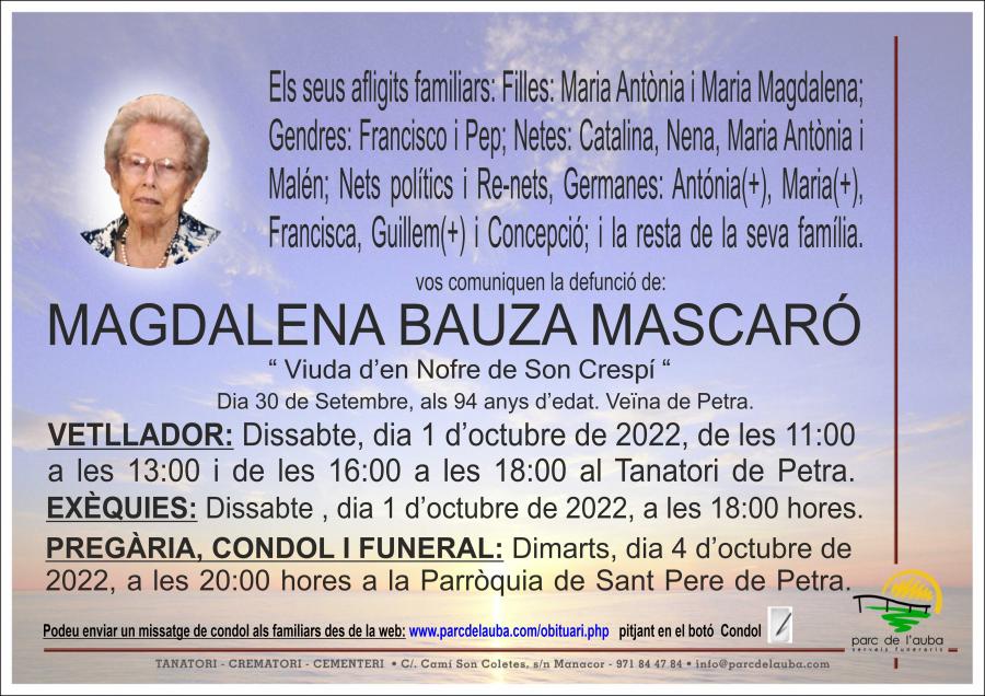 MAGDALENA  BAUZA MASCARÓ