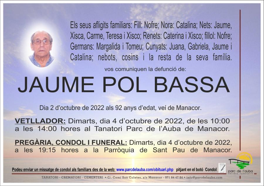 JAUME POL BASSA