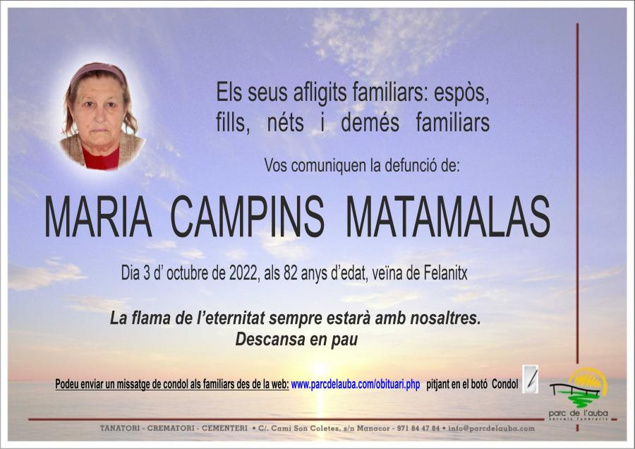 MARIA CAMPINS MATAMALAS