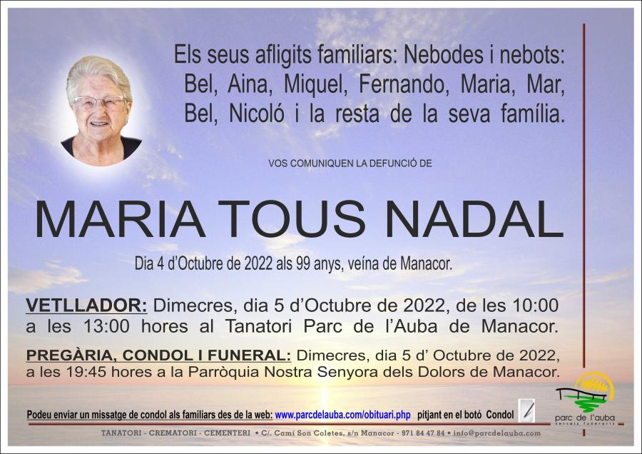 MARIA TOUS NADAL