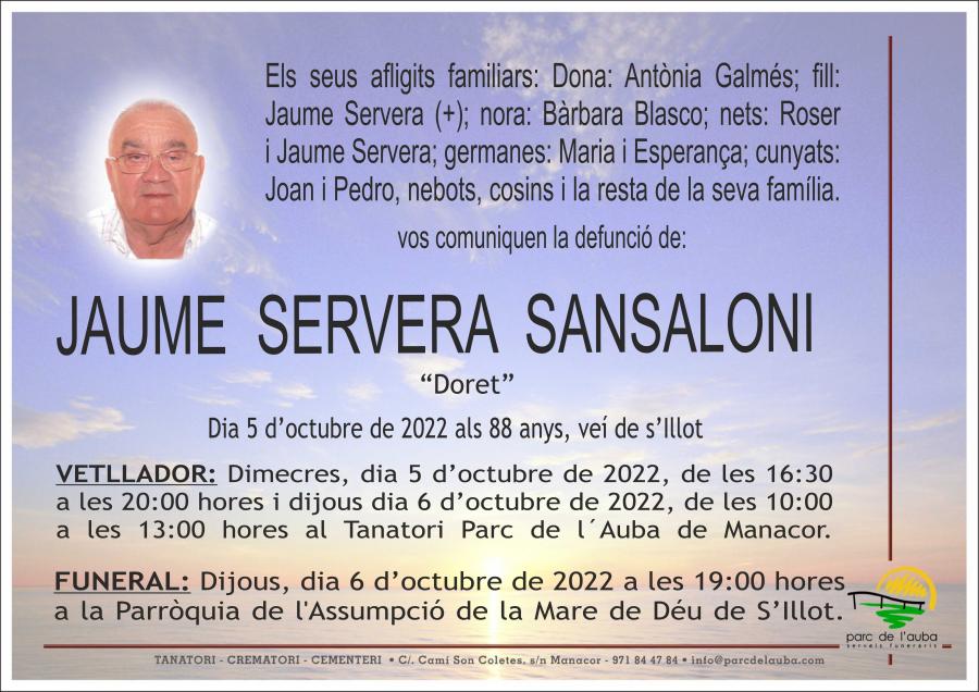 JAUME SERVERA  SANSALONI