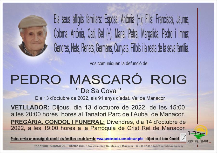 PEDRO MASCARÓ ROIG