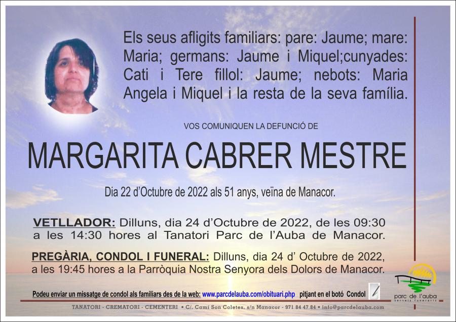 MARGARITA CABRER MESTRE