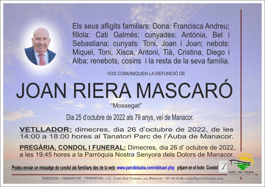 JOAN  RIERA MASCARÓ