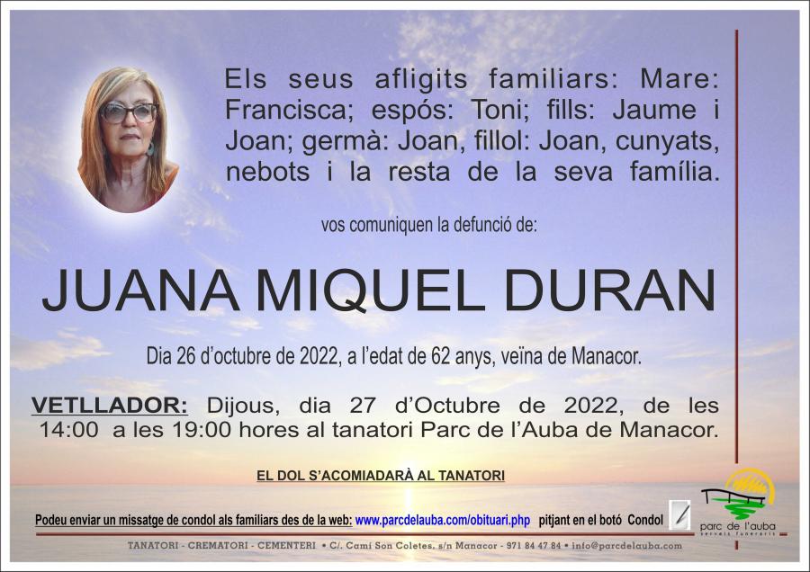 JUANA MIQUEL DURAN
