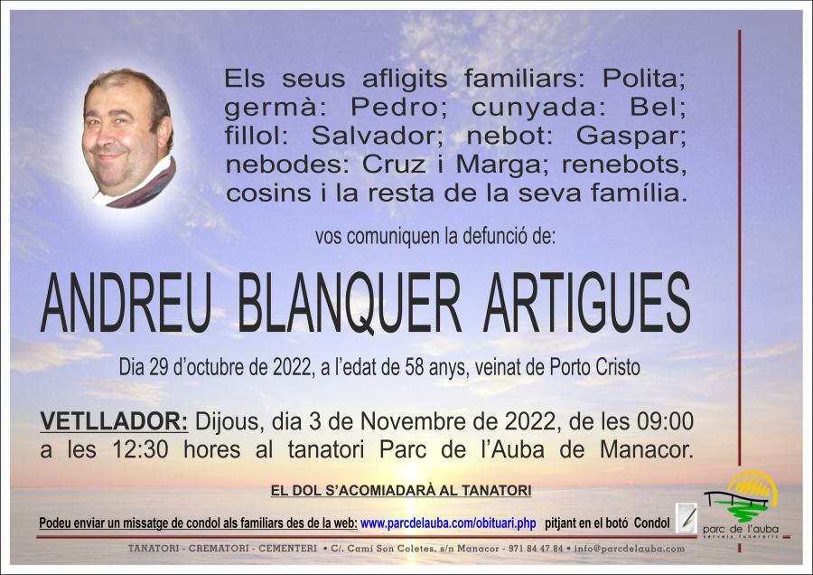 ANDREU BLANQUER  ARTIGUES