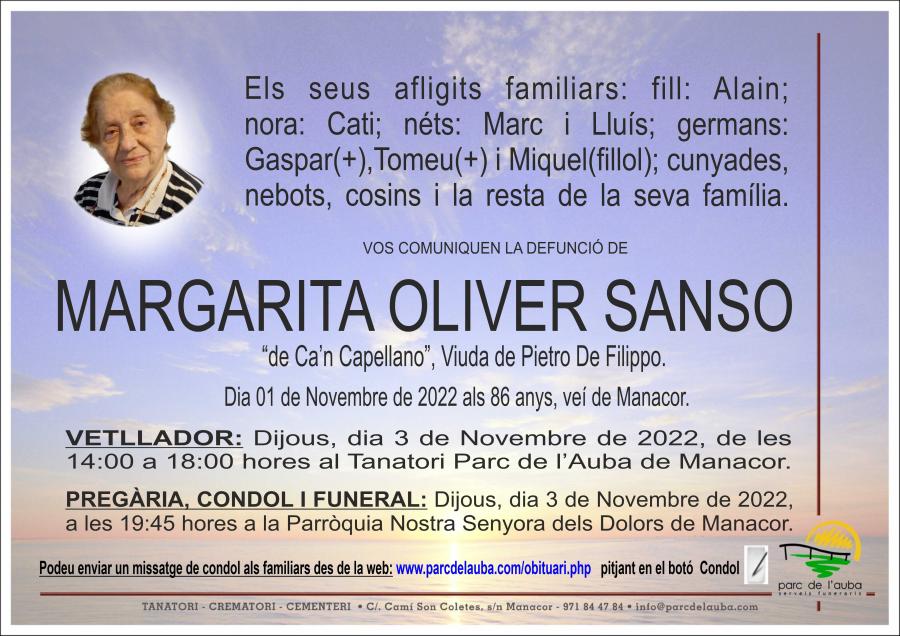 MARGARITA OLIVER SANSO