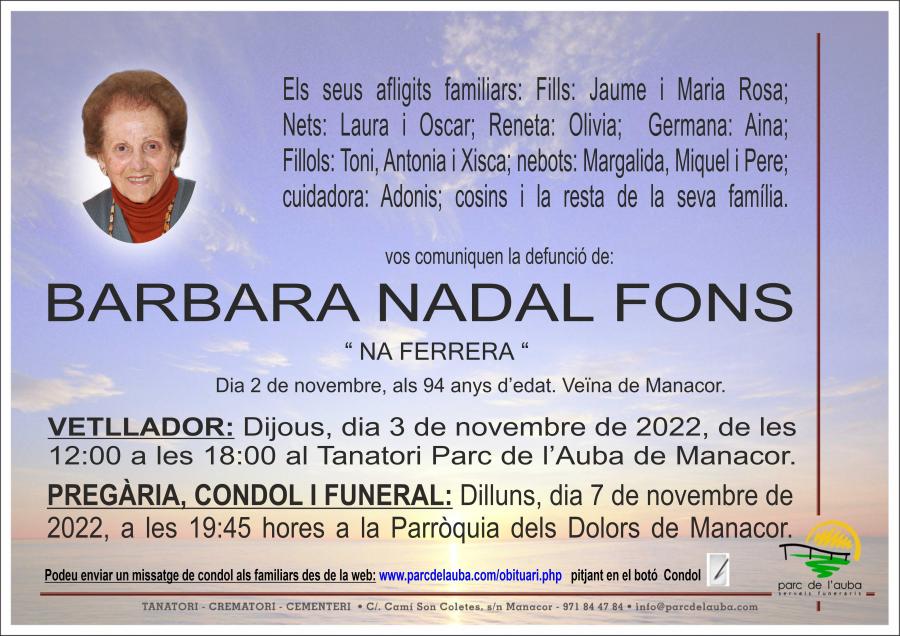 BARBARA NADAL FONS
