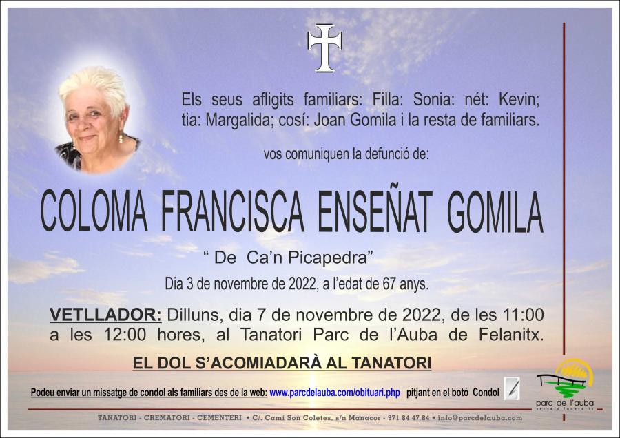 COLOMA FRANCISCA ENSEÑAT  GOMILA