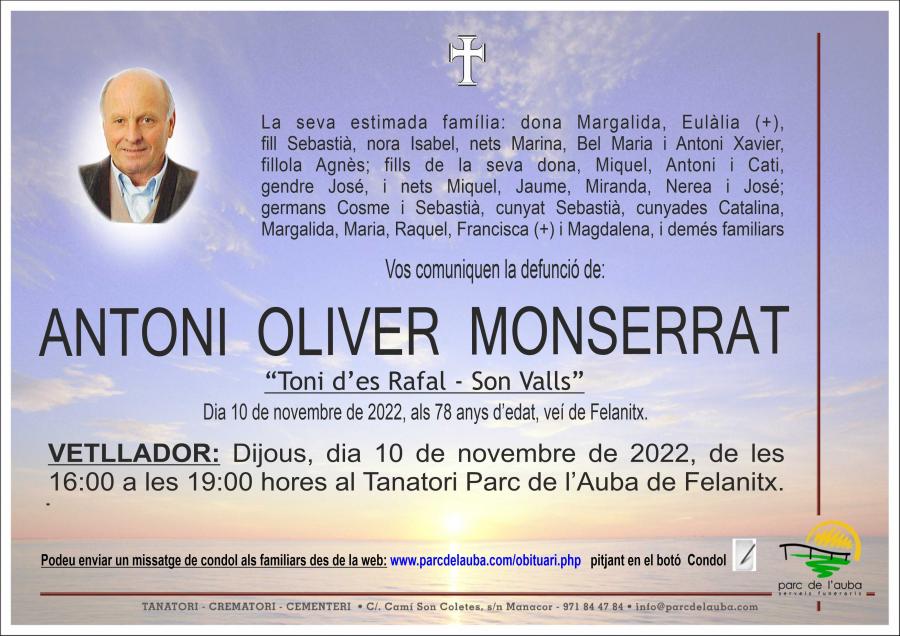ANTONI OLIVER MONTSERRAT