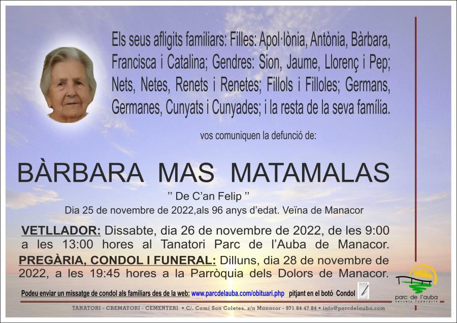 BÀRBARA  MAS MATAMALAS