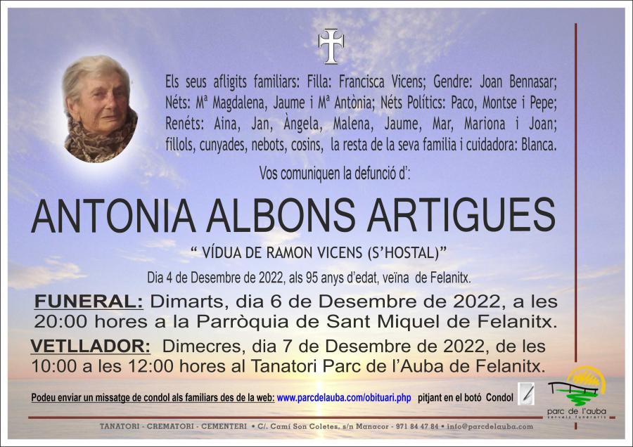 ANTONIA ALBONS ARTIGUES