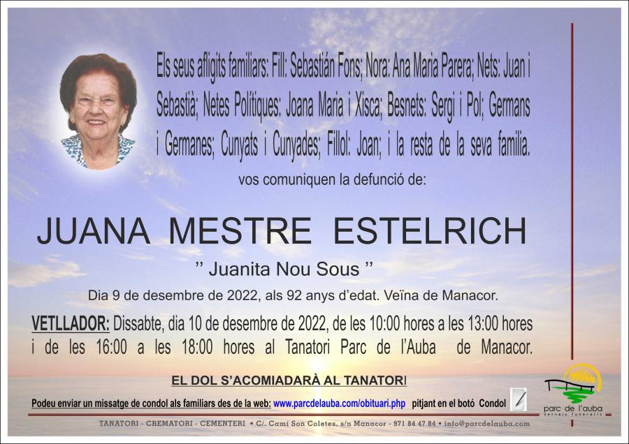 JUANA MESTRE ESTELRICH