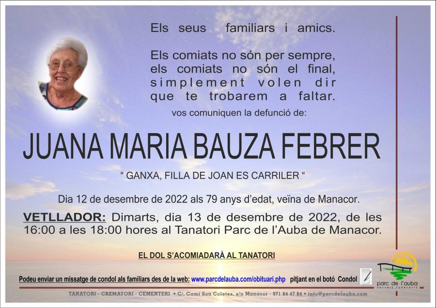 JUANA MARIA BAUZA FEBRER