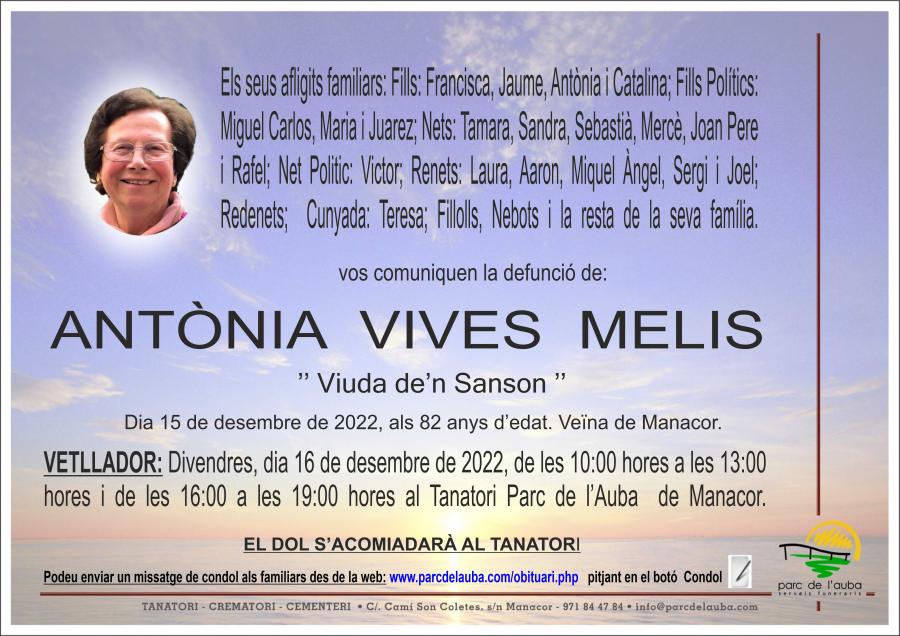 ANTÃ'NIA VIVES MELIS
