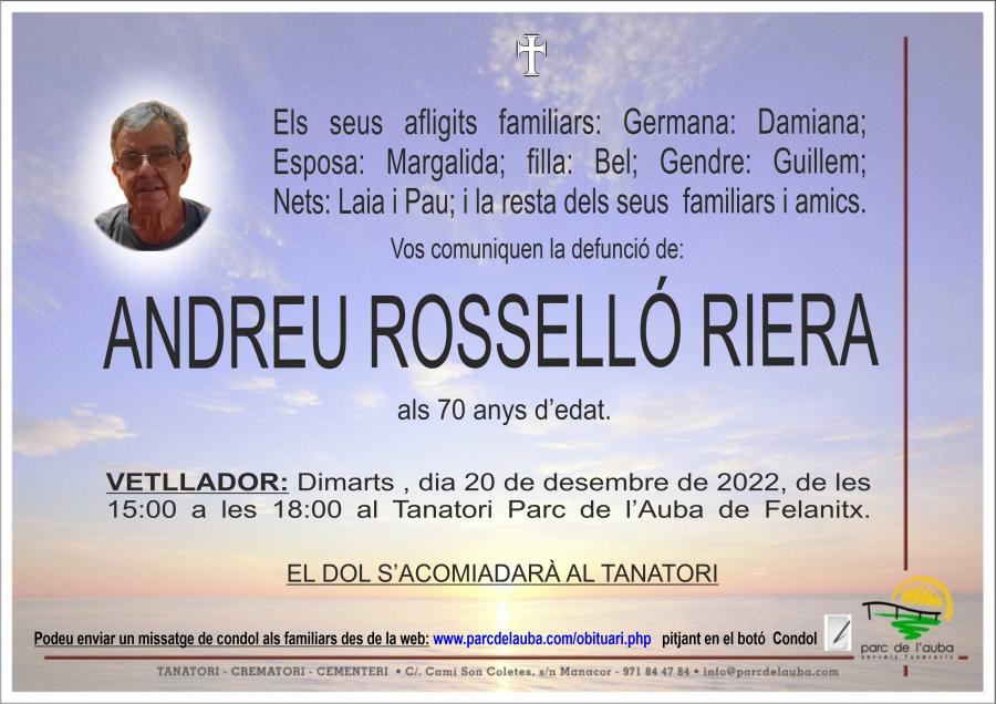 ANDREU ROSSELLÓ RIERA