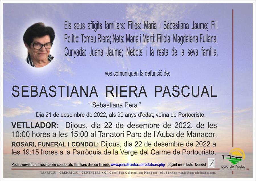 SEBASTIANA RIERA PASCUAL