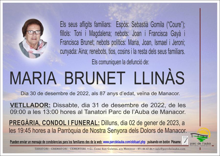 MARIA BRUNET LLINÀS