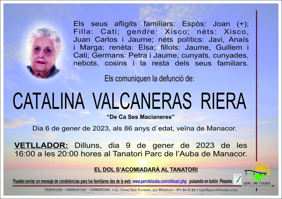 CATALINA VALCANERAS  RIERA