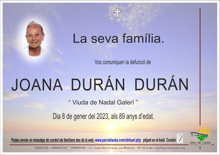 JOANA DURÁN DURÁN