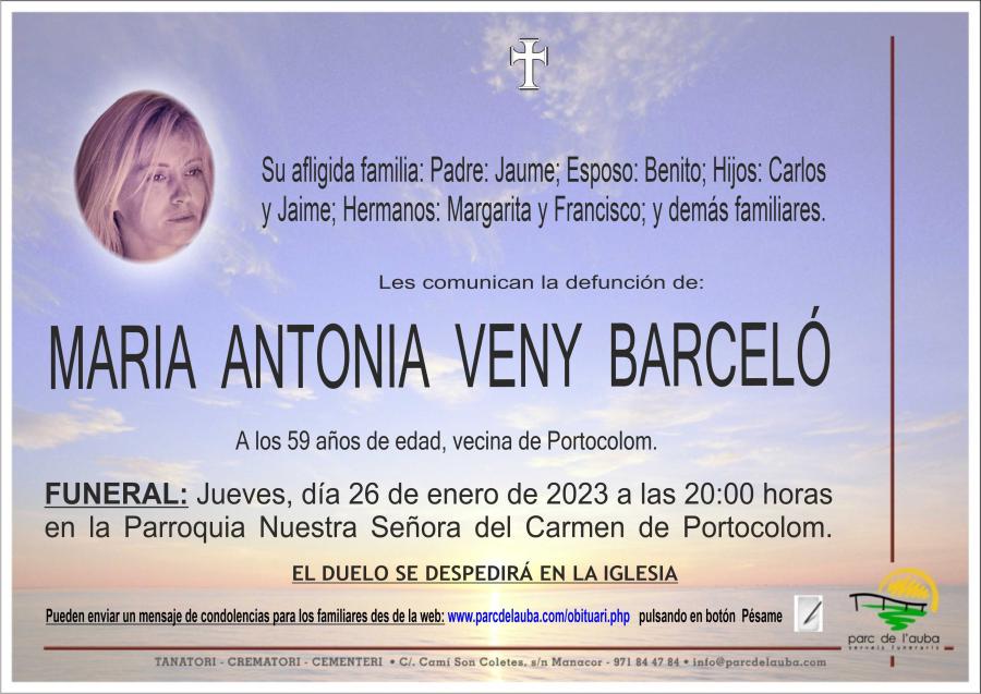MARIA ANTONIA VENY BARCELÓ