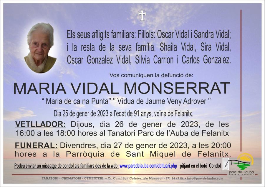 MARIA VIDAL MONSERRAT