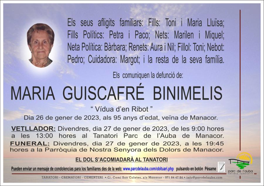 MARIA GUISCAFRÉ BINIMELIS