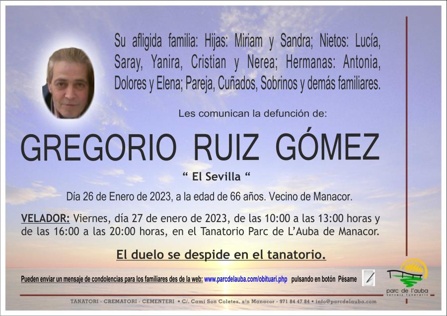 GREGORIO RUIZ GÓMEZ