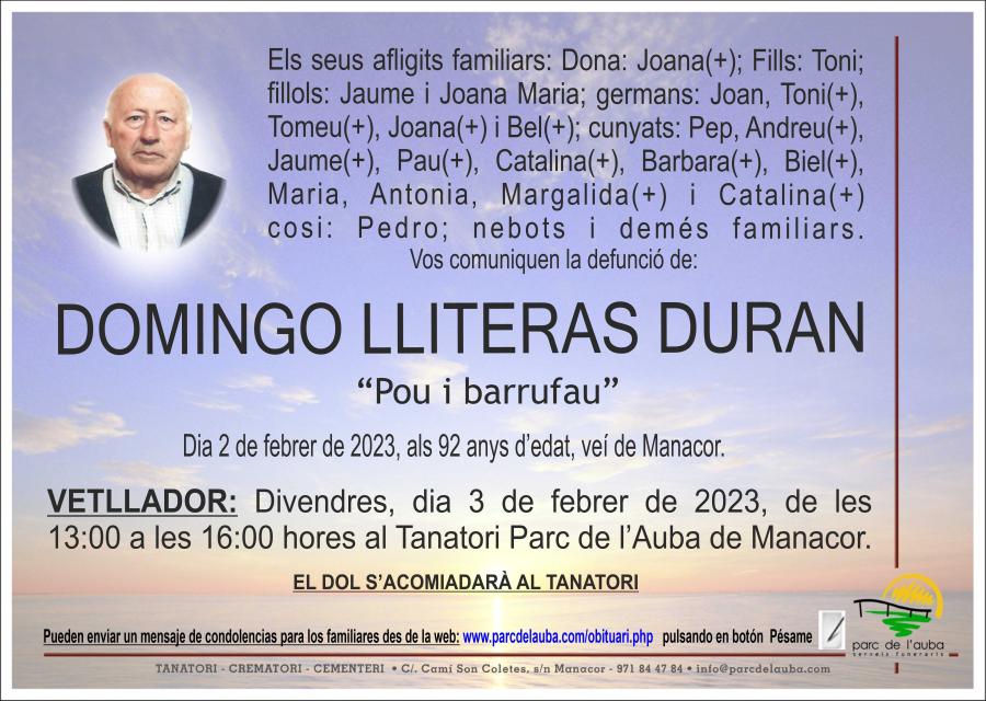 DOMINGO  LLITERAS DURAN