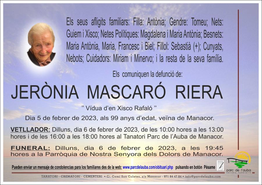 JERÃ'NIA  MASCARÓ RIERA