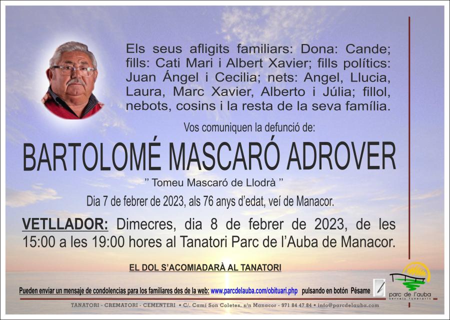 BARTOLOME MASCARO ADROVER