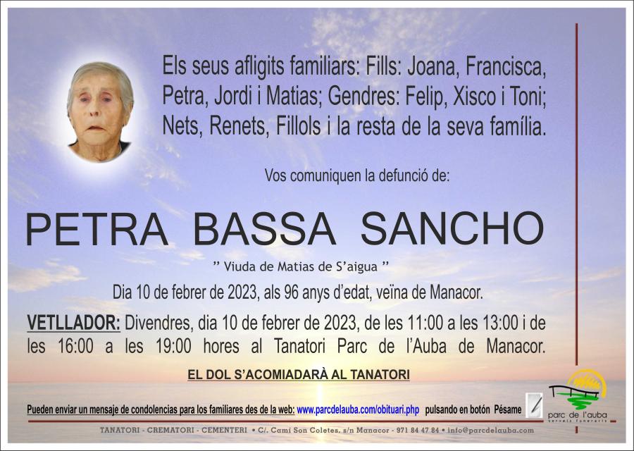 PETRA BASSA SANCHO