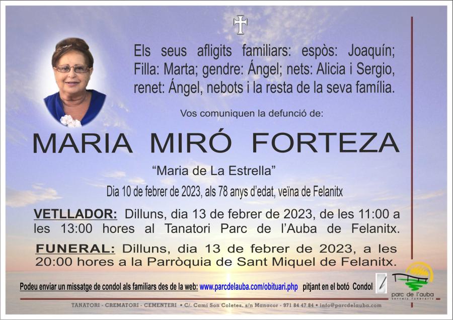 MARIA MIRÓ FORTEZA