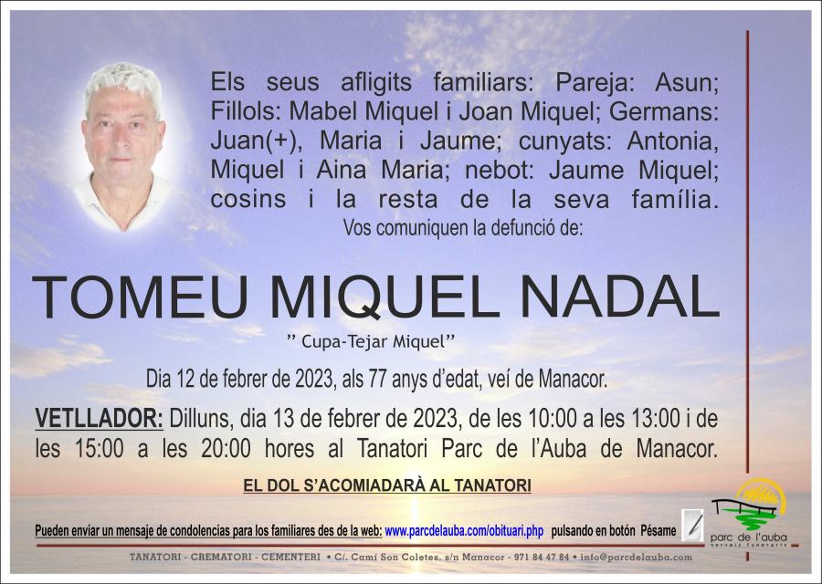 TOMEU  MIQUEL NADAL