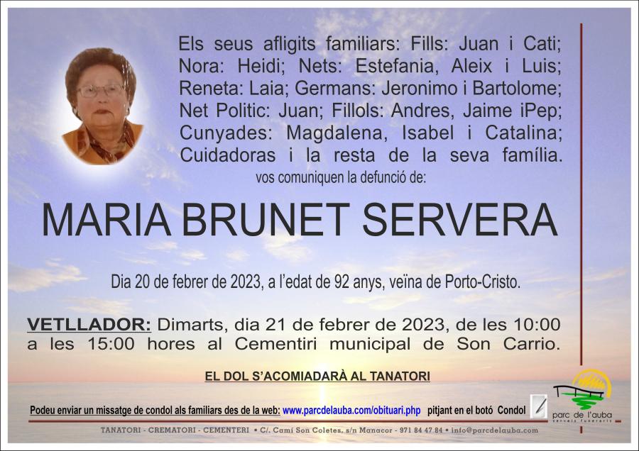 MARIA BRUNET SERVERA