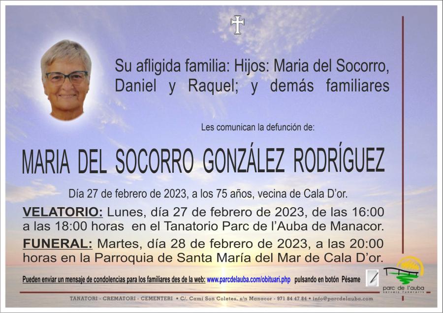 MARIA DEL SOCORRO GONZÁLEZ RODRÍGUEZ