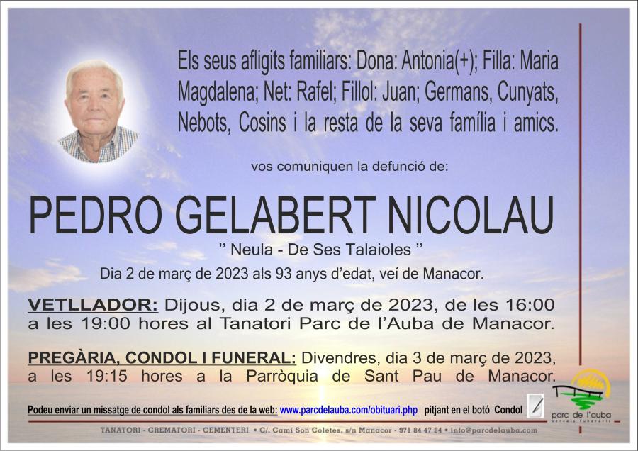 PEDRO GELABERT NICOLAU