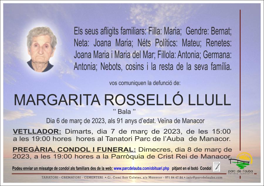 MARGARITA  ROSSELLÓ LLULL