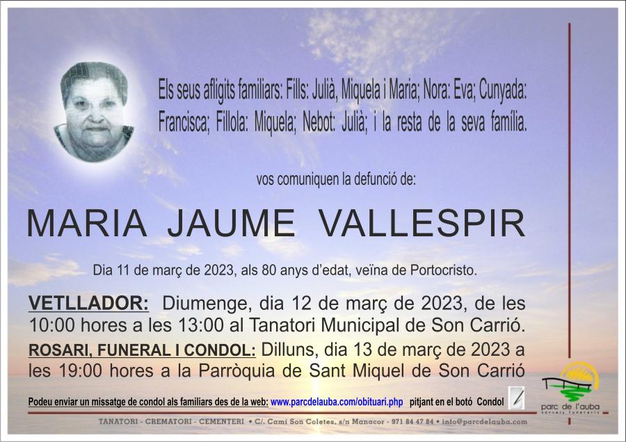 MARIA JAUME VALLESPIR