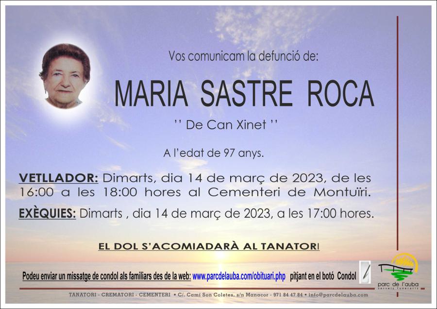 MARIA SASTRE ROCA