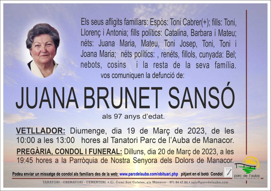 JUANA BRUNET SANSÓ