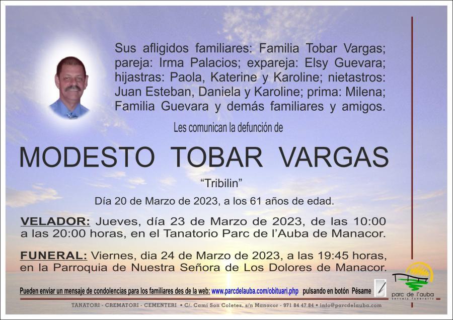 MODESTO  TOBAR VARGAS