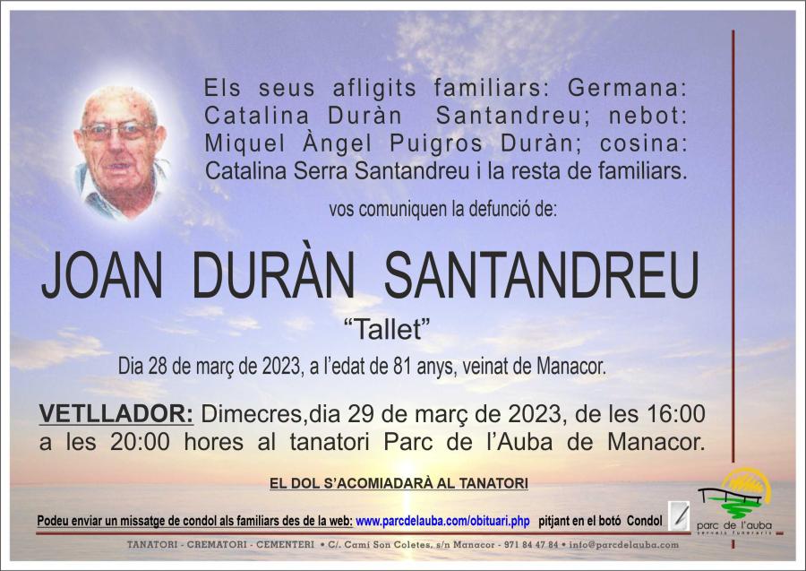JOAN DURÀN SANTANDREU