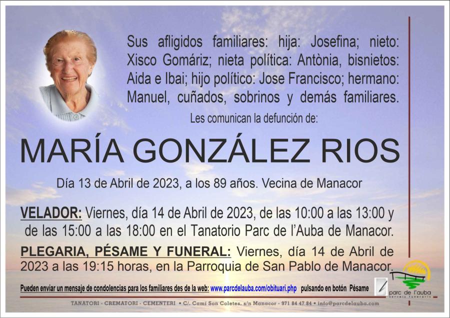 MARIA GONZALEZ RIOS