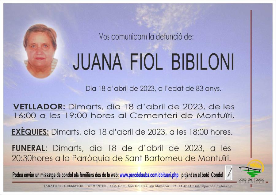 JUANA  FIOL  BIBILONI