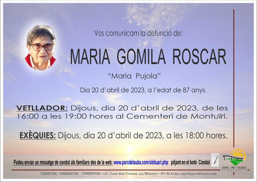 MARIA  GOMILA  ROSCAR