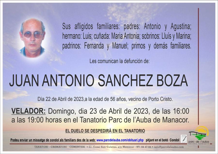 JUAN ANTONIO  SANCHEZ BOZA
