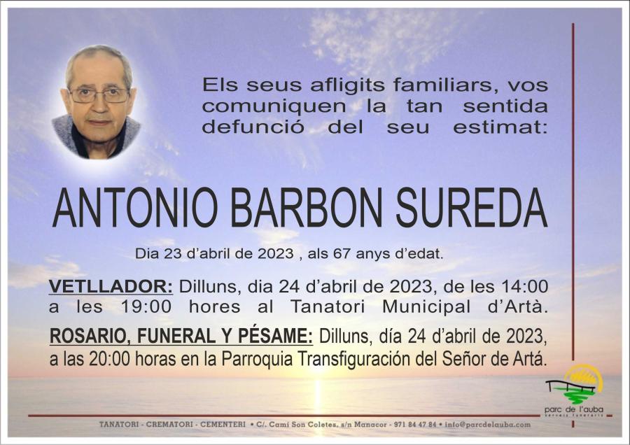 ANTONIO BARBON SUREDA